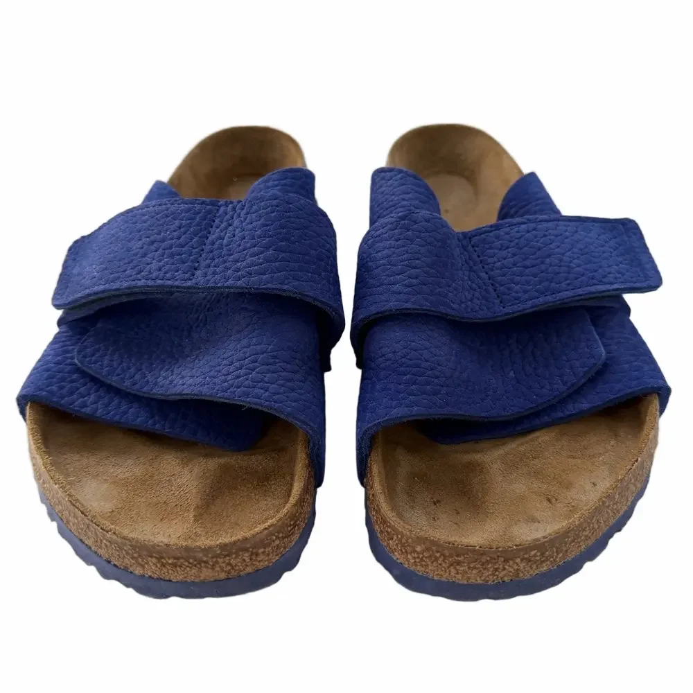 Birkenstock Kyoto Nubuck Leather Desert Buck Indigo Blue Sandals Size 45 US 12